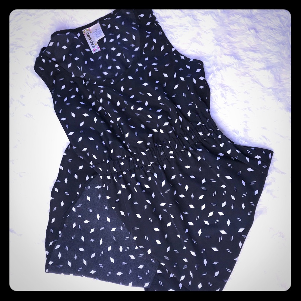 Mimi Chica black and white hi-lo sleeveless dress